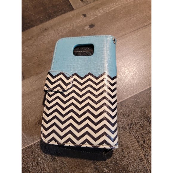 Phone wallet case blue zig zag - Picture 4 of 6
